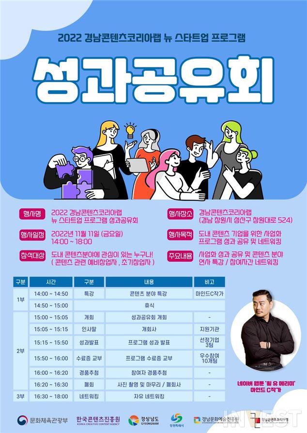 '2022 뉴 스타트업 프로그램 성과공유회' 포스터 /경남문화예술진흥원 제공