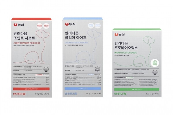 ▲농심 반려다움 반려견 영양제 3종 (출처 = 농심)