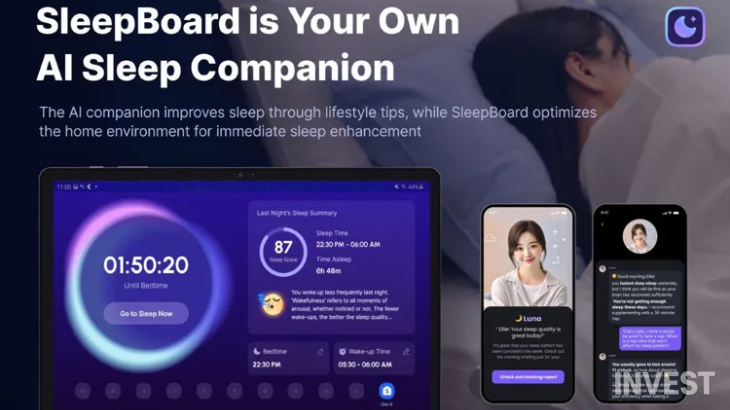 ▲에이슬립의 자동수면 추적 태블릿 '슬립보드' (출처 = CES)